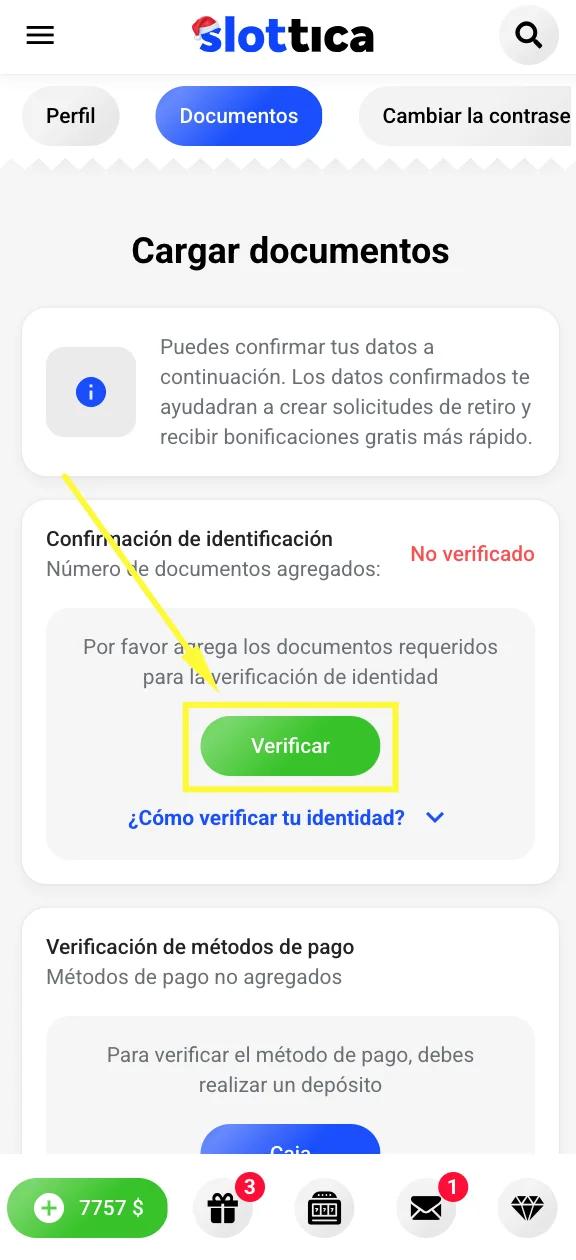Completar la verificación de la cuenta