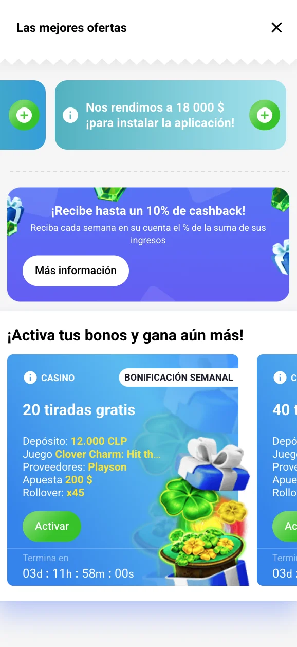 Revisar los requisitos de apuesta