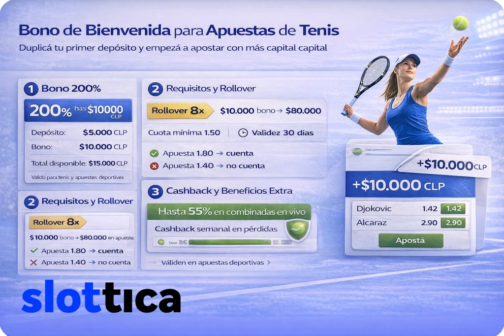 Infografía estratégica de apuestas de tenis mostrando análisis por superficie, H2H y gestión de bankroll.