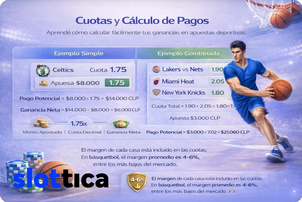 Ejemplo gráfico de cálculo de pago en apuestas deportivas con multiplicación de cuotas y combinadas.