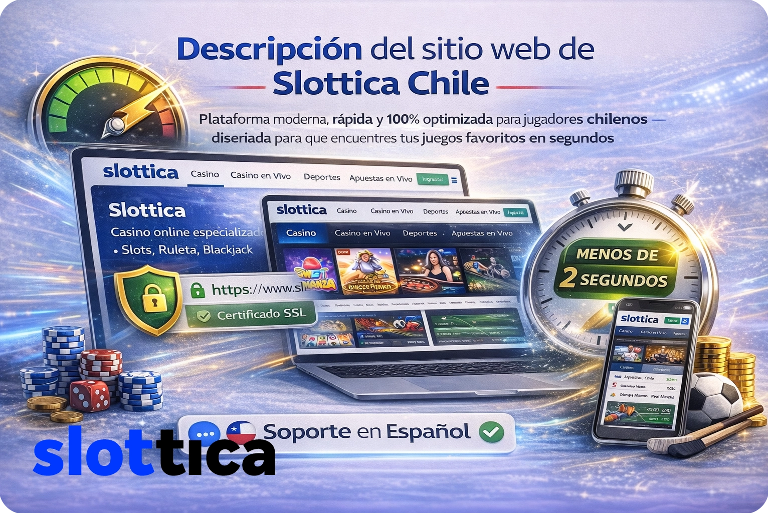 Plataforma Slottica Chile - interfaz moderna y rápida optimizada para jugadores chilenos